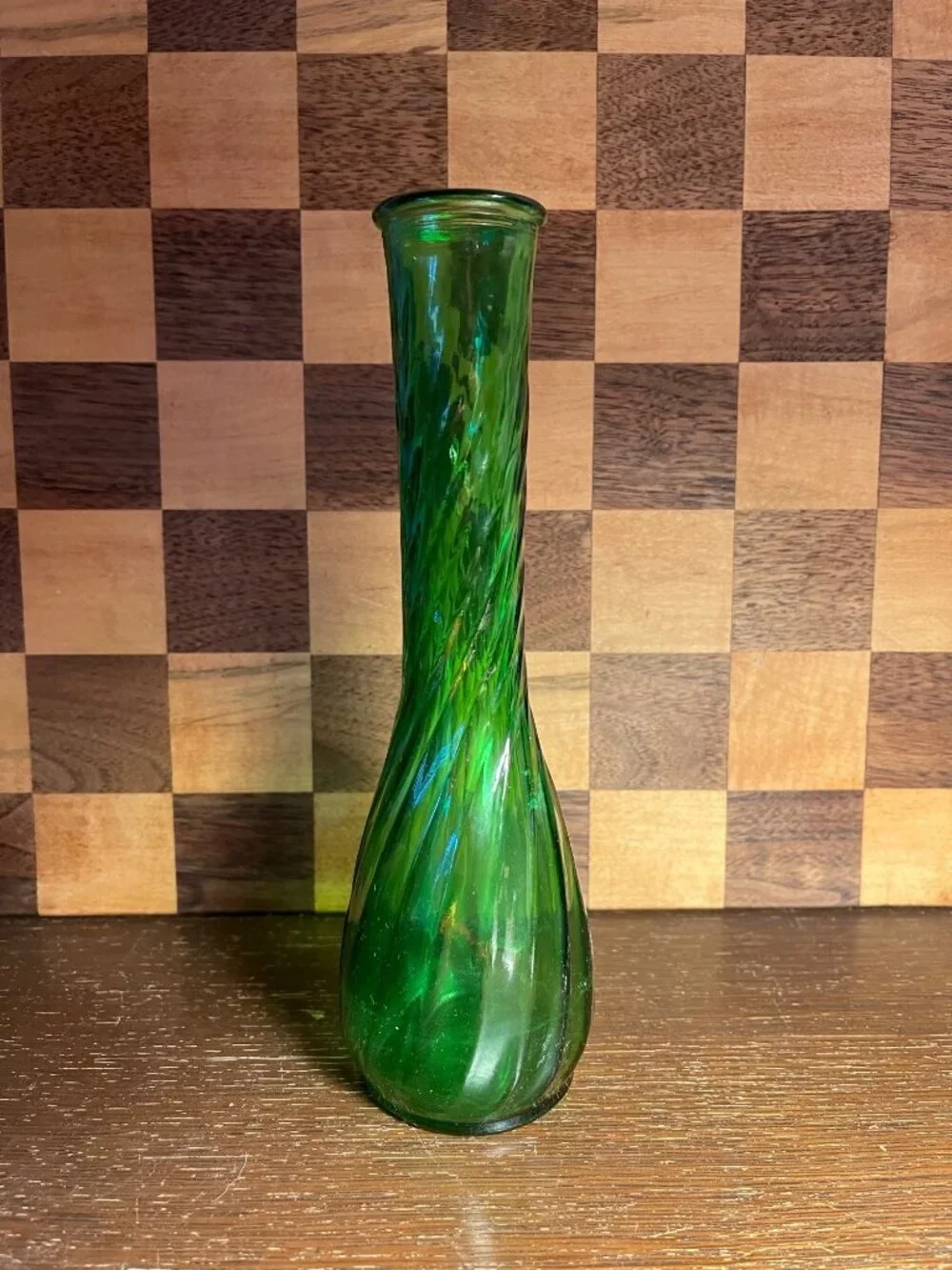 Emerald Green Swirl Bud Vase A918